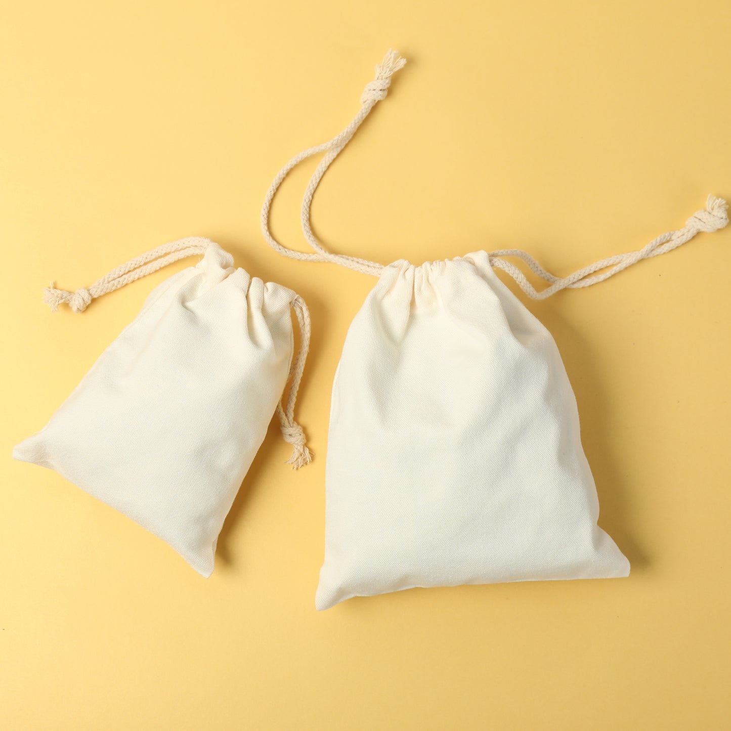 6x8 Inches - 100% Organic Cotton Double Drawstring Muslin Bags