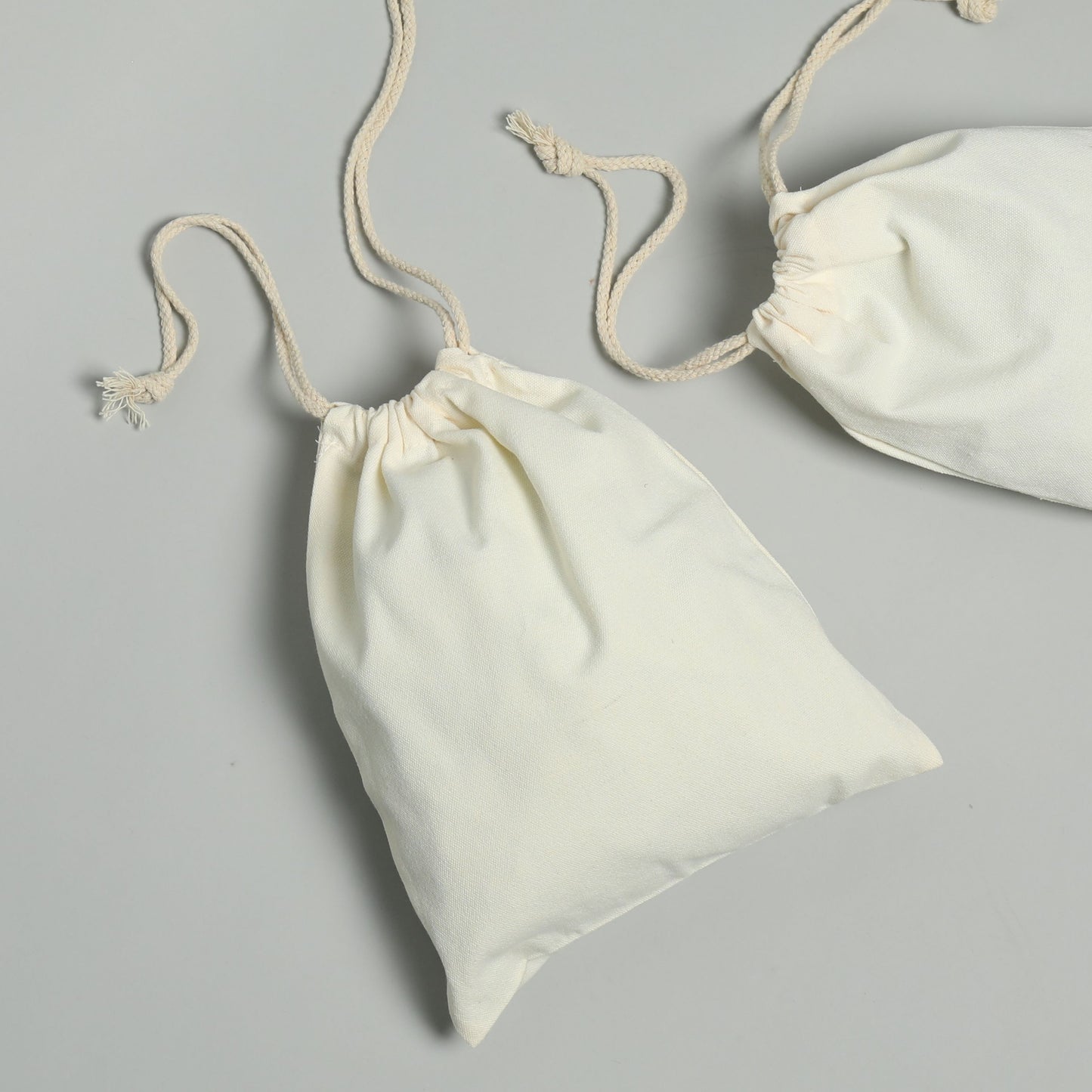 6x8 Inches - 100% Organic Cotton Double Drawstring Muslin Bags