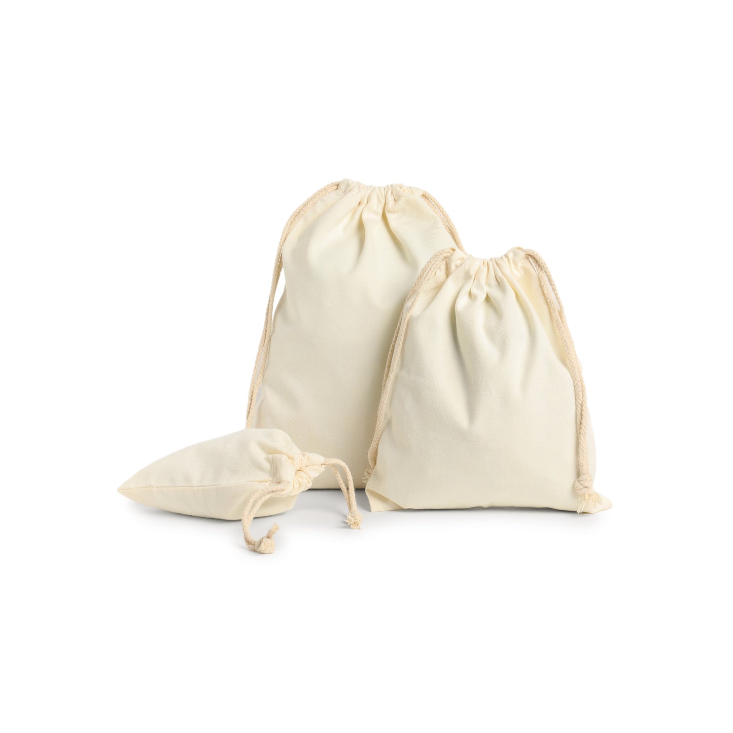100% Organic Cotton Double Drawstring Muslin Bags