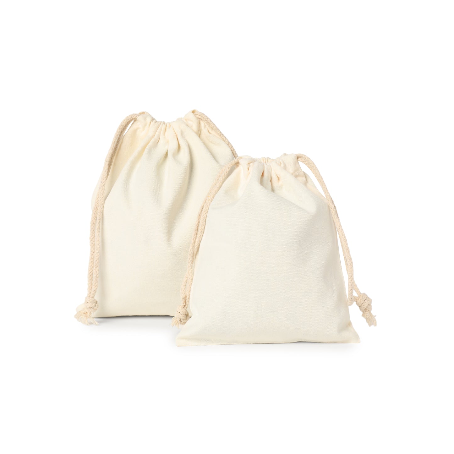 6x8 Inches - 100% Organic Cotton Double Drawstring Muslin Bags