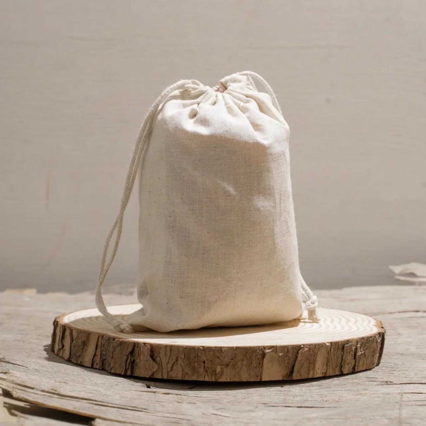 6x8 Inches - 100% Organic Cotton Double Drawstring Muslin Bags