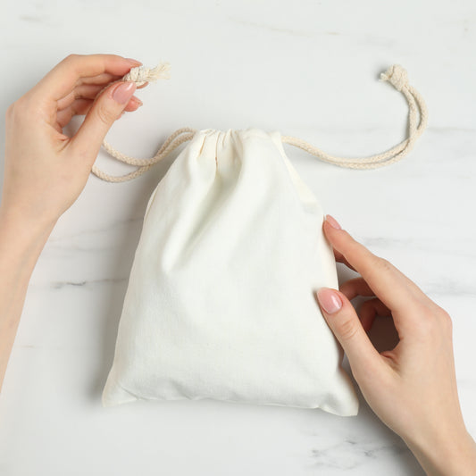 100% Organic Cotton Double Drawstring Muslin Bags