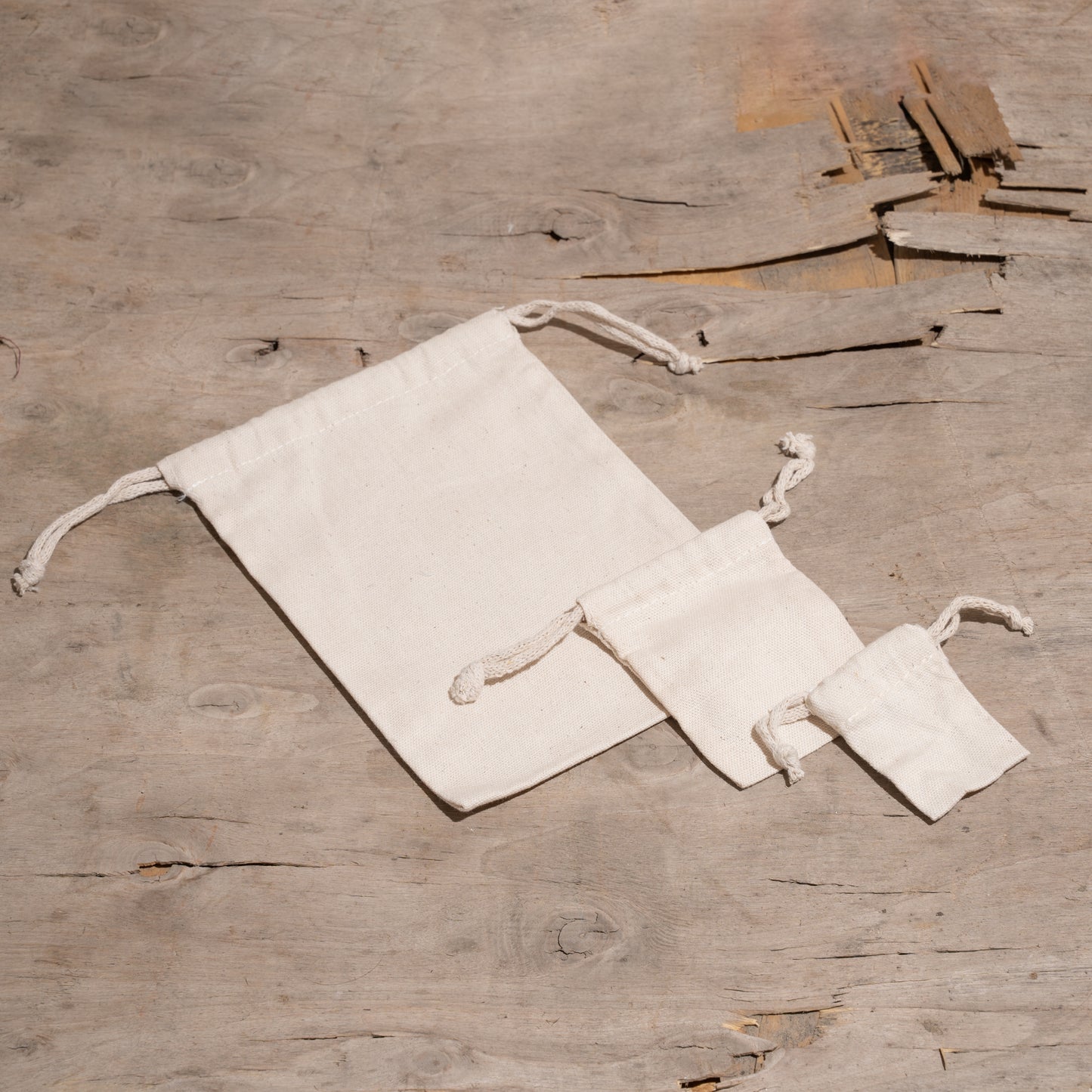 12x16 Inches - 100% Organic Cotton Double Drawstring Muslin Bags