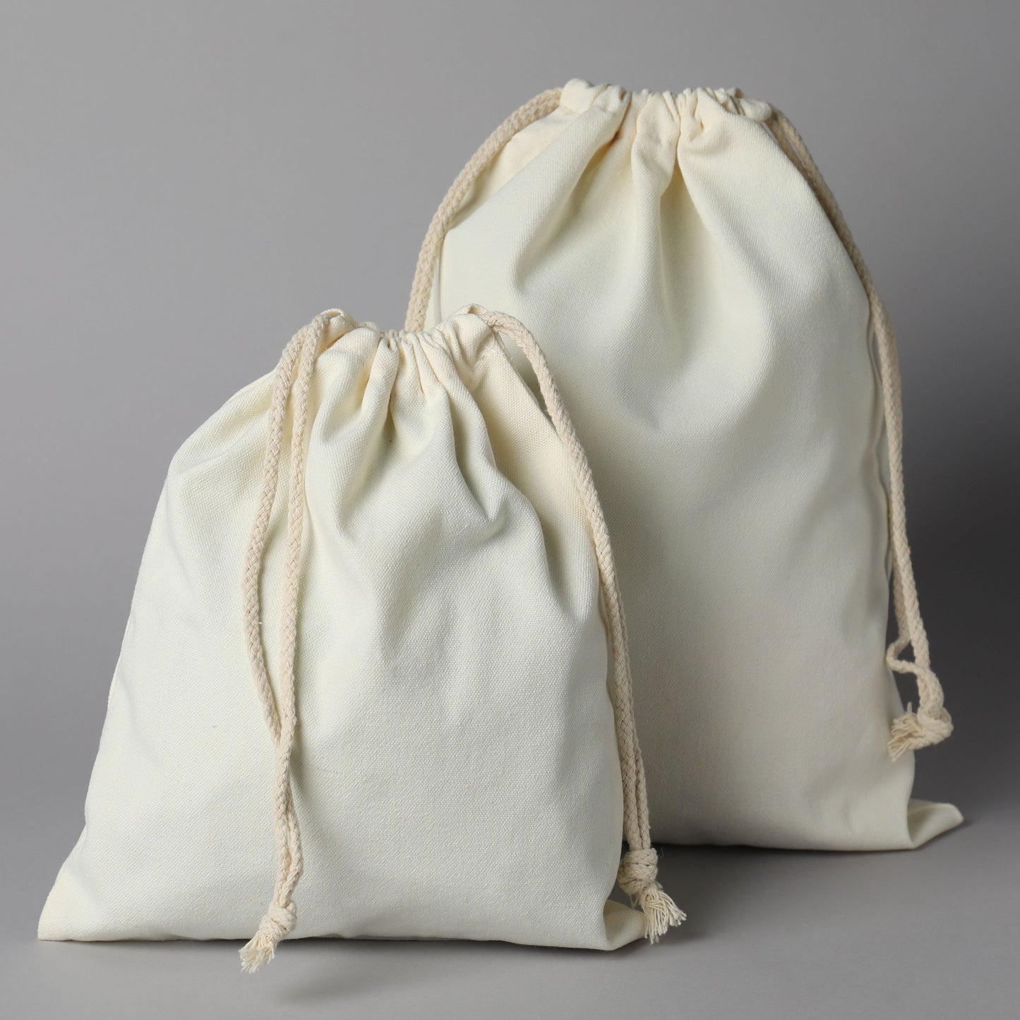 6x8 Inches - 100% Organic Cotton Double Drawstring Muslin Bags