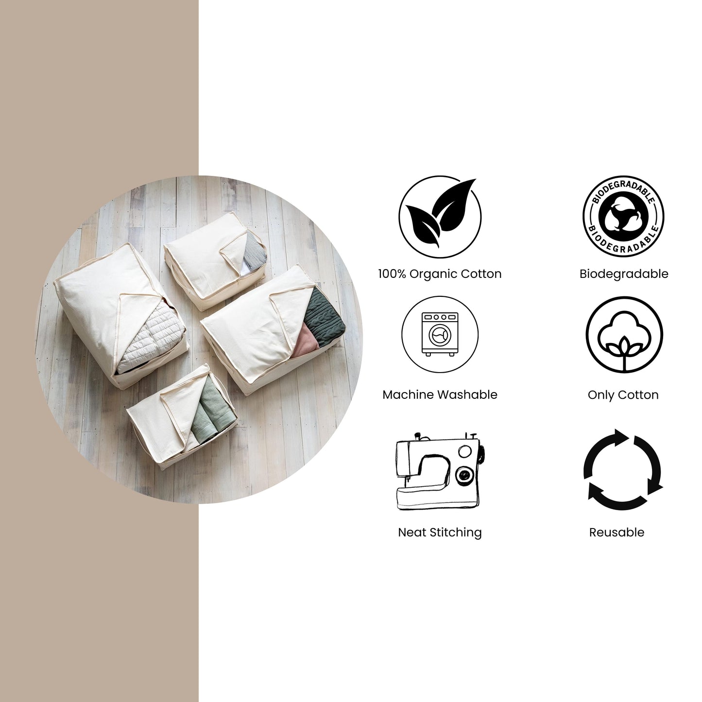 Clothing Storage Bags – 330gsm (10oz) Thick Natural Cotton