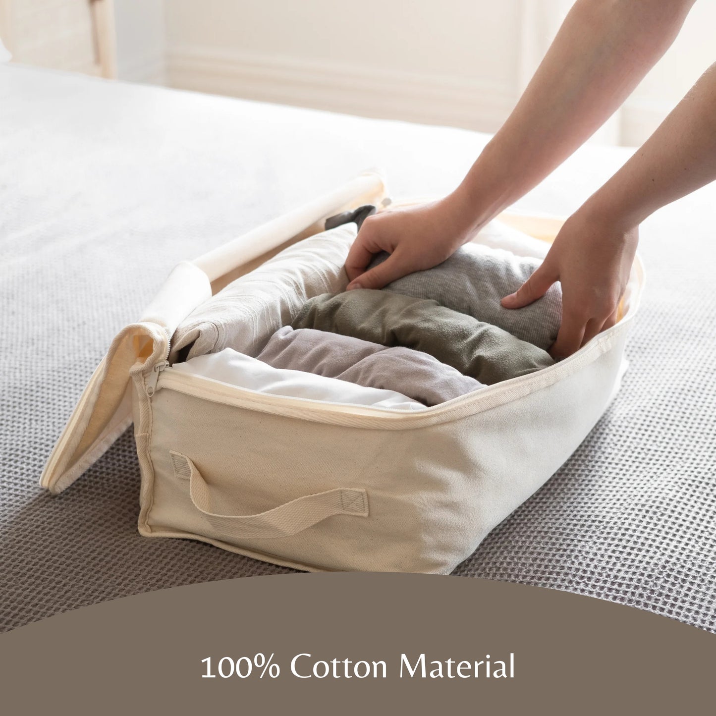 Clothing Storage Bags – 330gsm (10oz) Extra Thick Natural Cotton – Large