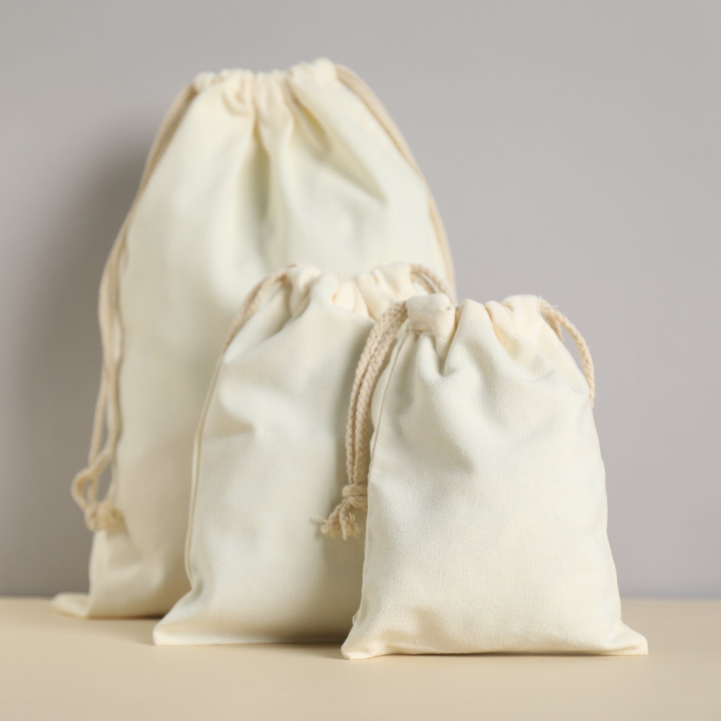 100% Organic Cotton Double Drawstring Muslin Bags